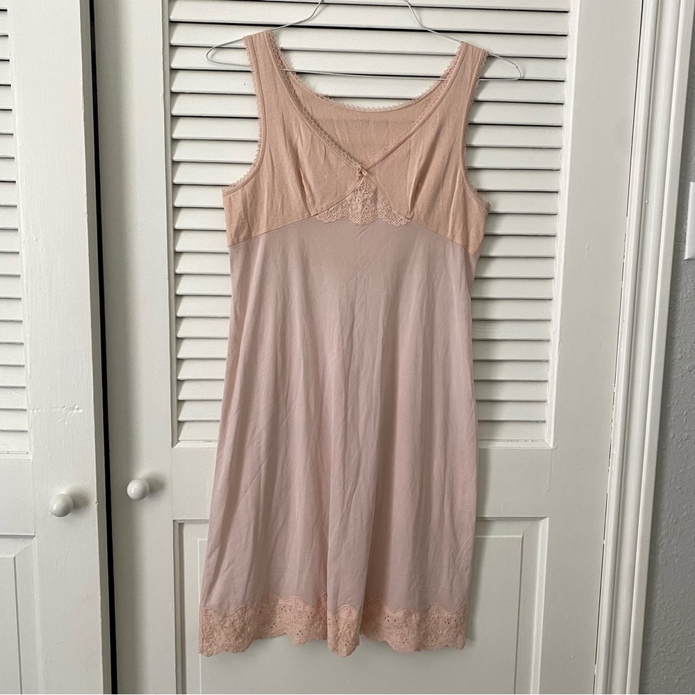 Vintage Baby Pink Coquette Slip Dress
